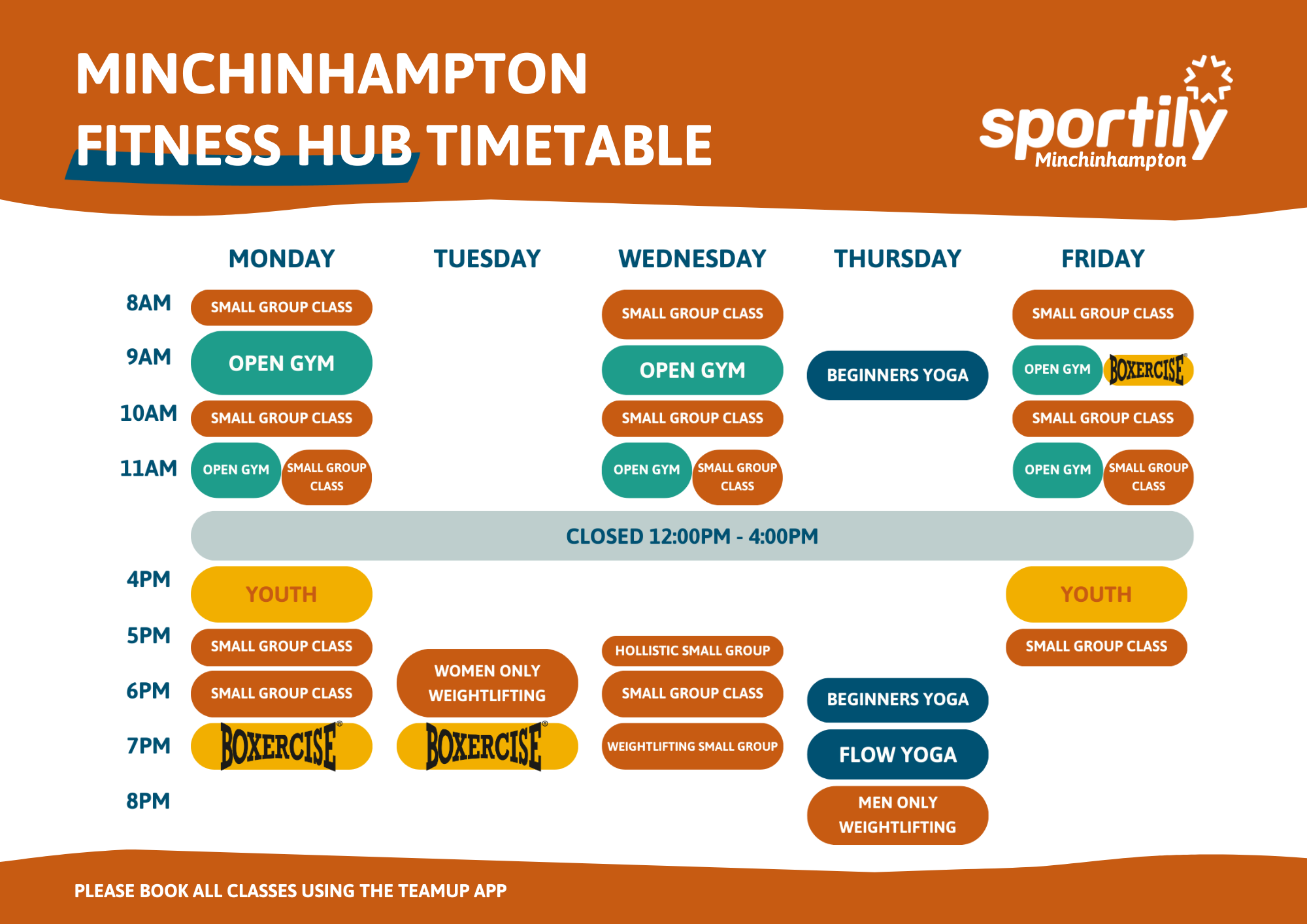 Minchinhampton Fittness Timetable